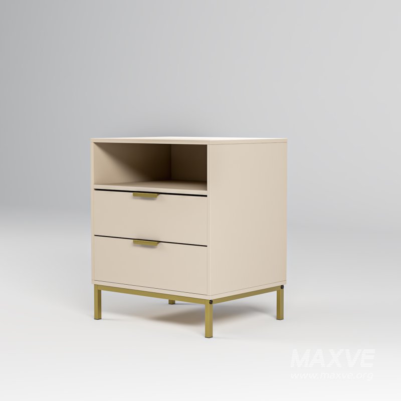 Modern Nightstand Square Bedside Table - Image 1