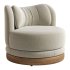 Norris Vegetable Dyed Linen Swivel Chair - Thumbnail 6