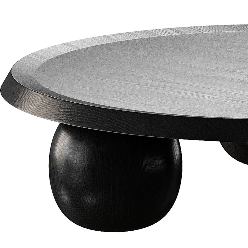 Maxine Elm Ball Coffee Table – Full Black - Image 13