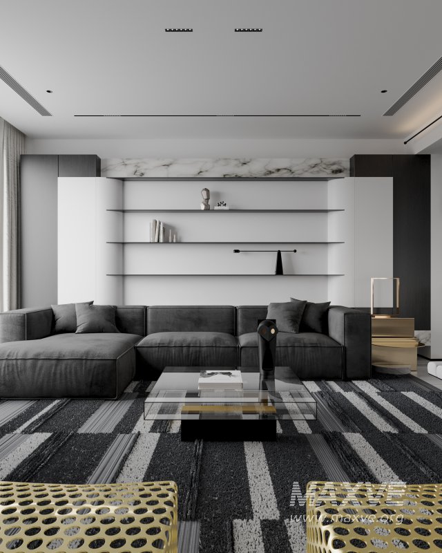 Modern living room dining room kitchen - Image 3