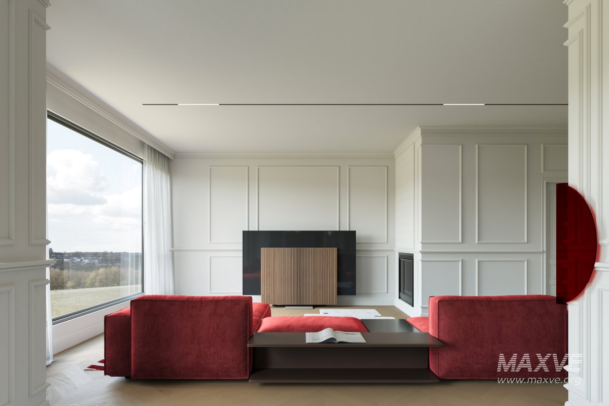 red living room dining room - Image 14