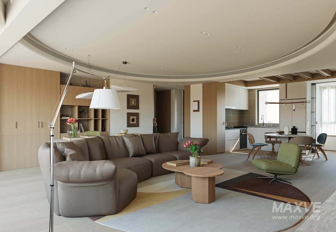 Modern living room dining room kitchen - Image 5