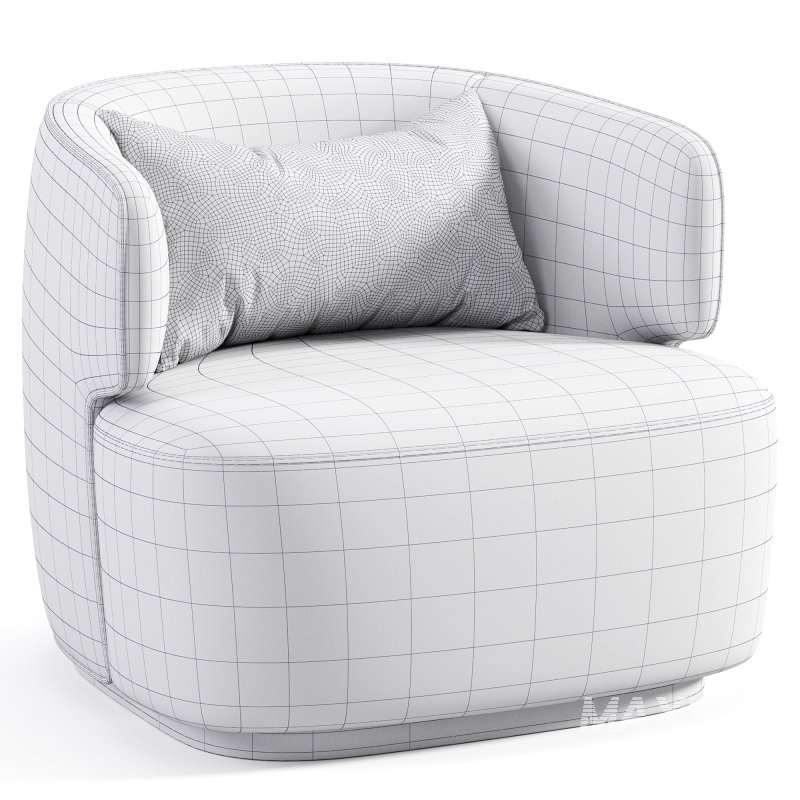 White minimalist Armchair - Image 4