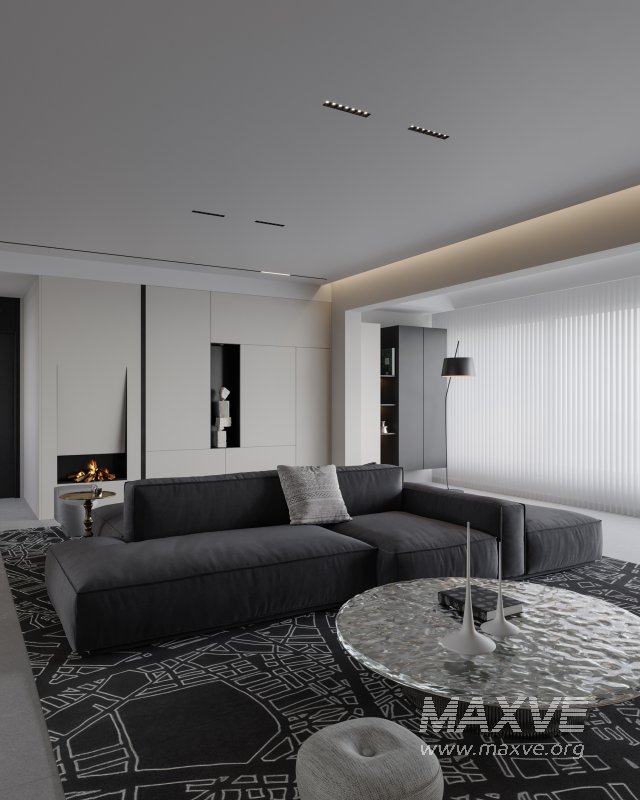 Modern living room dining room kitchen - Image 2