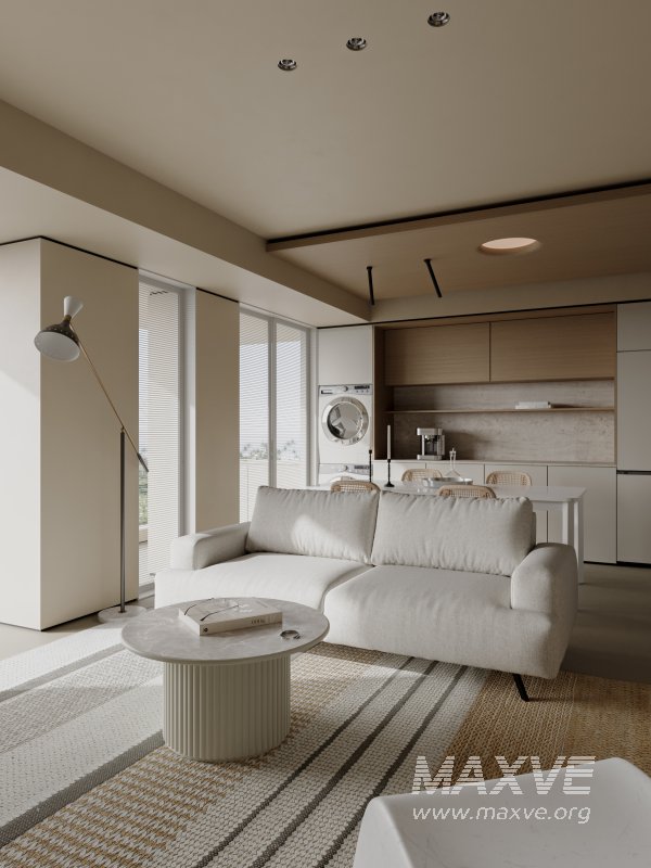 Modern living room dining room kitchen - Image 3