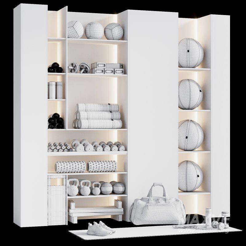 A Rack with gym equipment 03 - Image 3