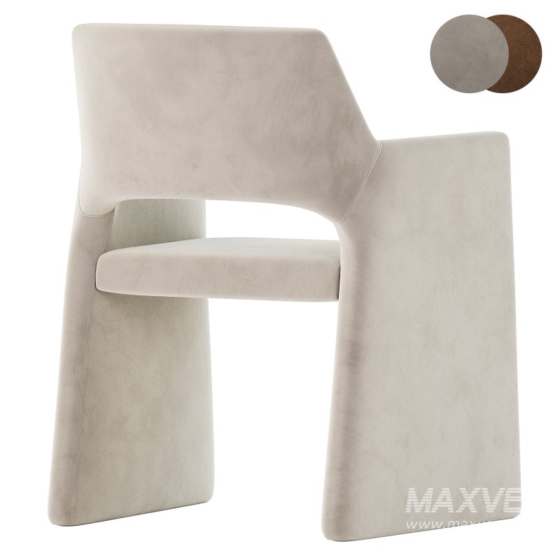 FOLEY FAUX MOHAIR GREY DINING ARMCHAIR - Image 4
