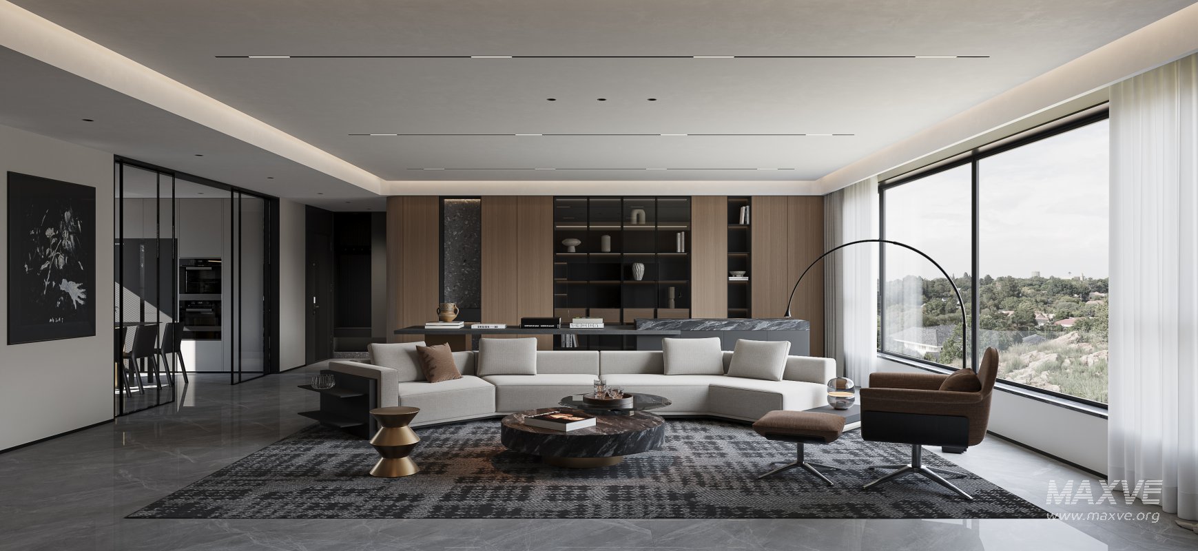 Modern living room dining room kitchen - Image 14