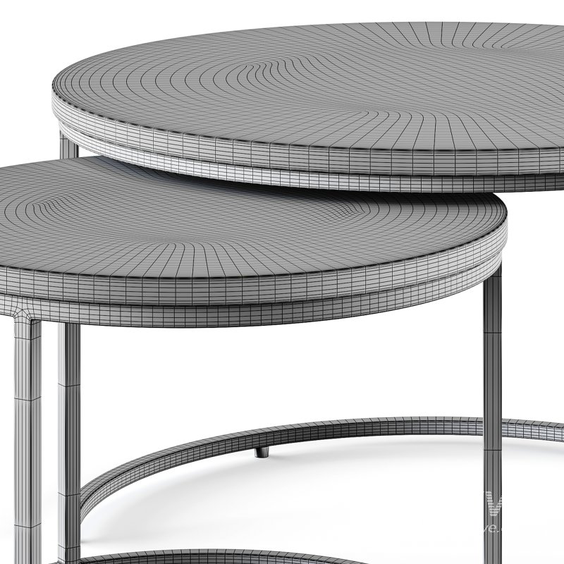 Set of 2 oak nesting coffee tables - Image 15