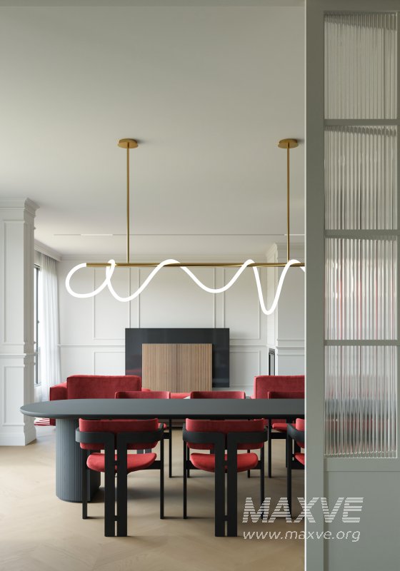 red living room dining room - Image 3