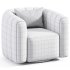 FITZ CHANNELED BLACK BOUCLE SWIVEL CHAIR - Thumbnail 4