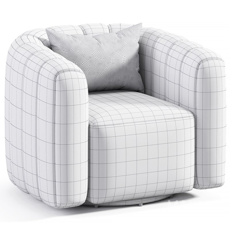 FITZ CHANNELED BLACK BOUCLE SWIVEL CHAIR - Image 4