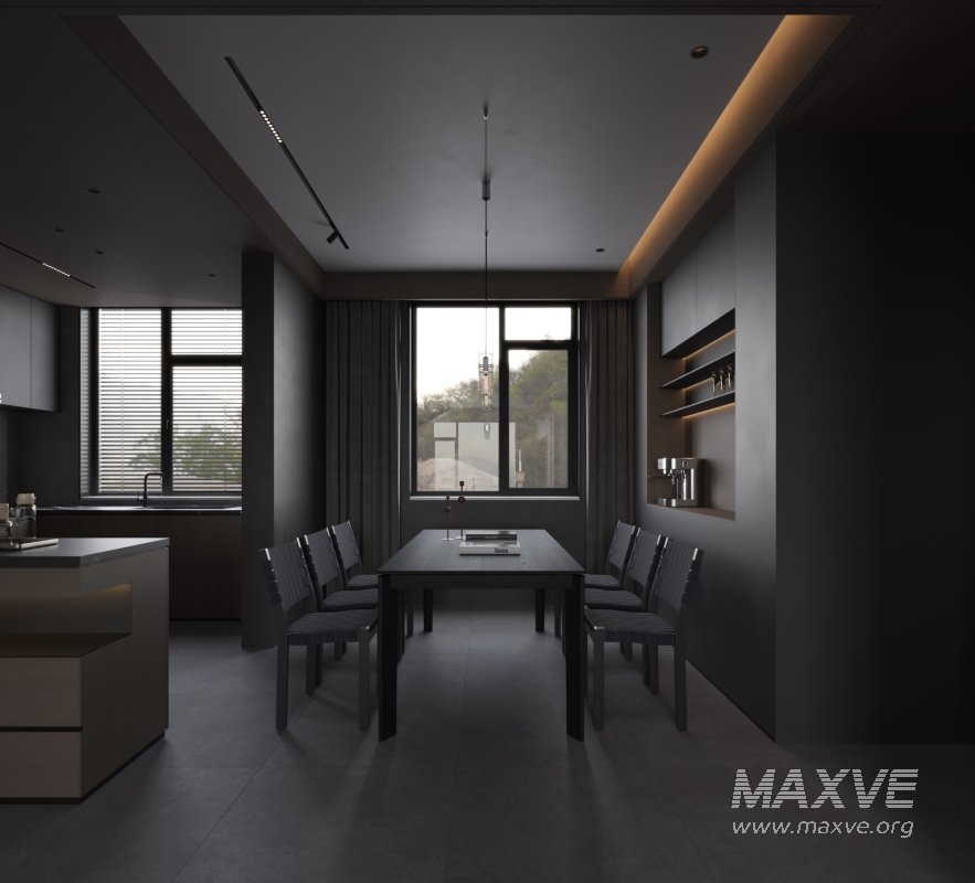 Modern dark living room dining room - Image 2