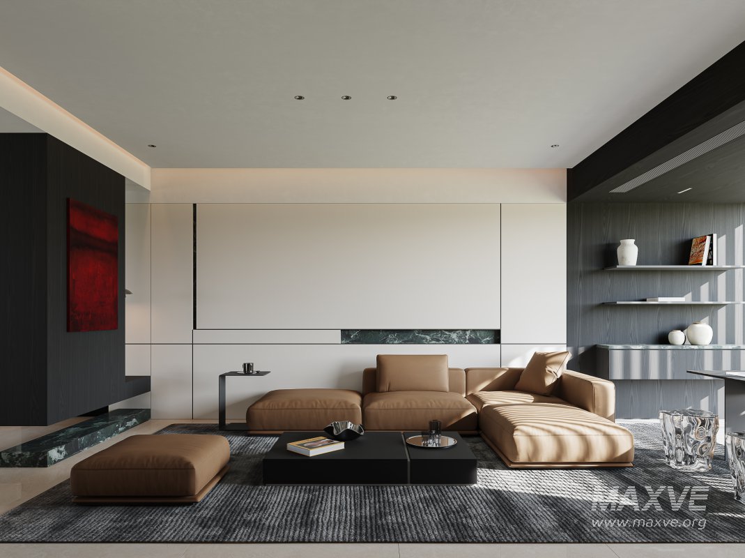 Modern living room dining room kitchen - Image 2