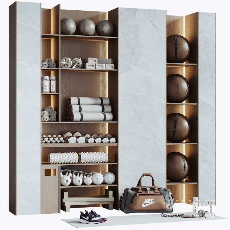 A Rack with gym equipment 03 - Image 2