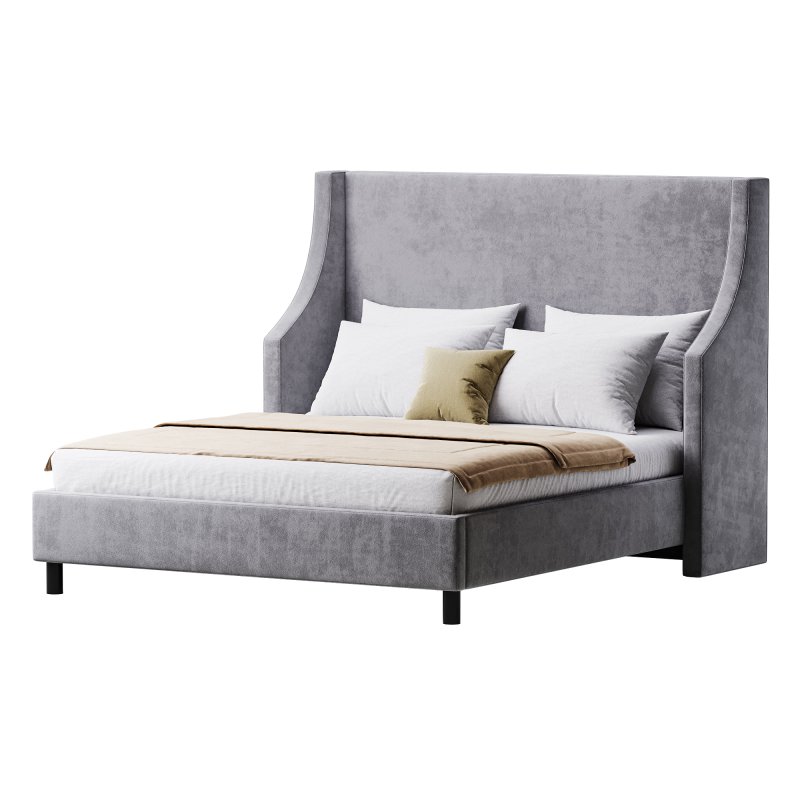 Davis Wingback Sand Velvet bed - Image 12