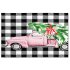 Christmas Truck Xmas Tree Black White Plaid Runner Washable Rug - Thumbnail 3