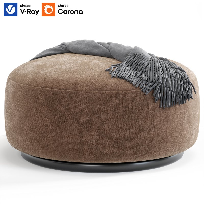 K Waiting Ottoman Chenille By Spacefurniture - Image 1