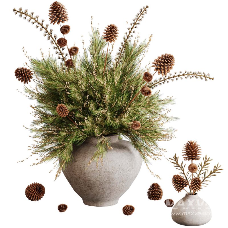 Pine branches in a rustic vase - Image 3