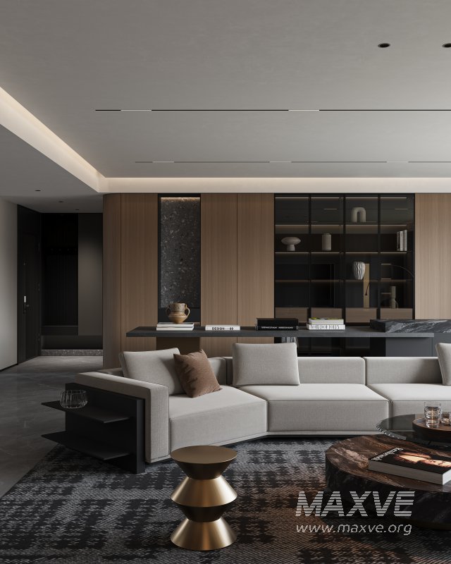 Modern living room dining room kitchen - Image 2