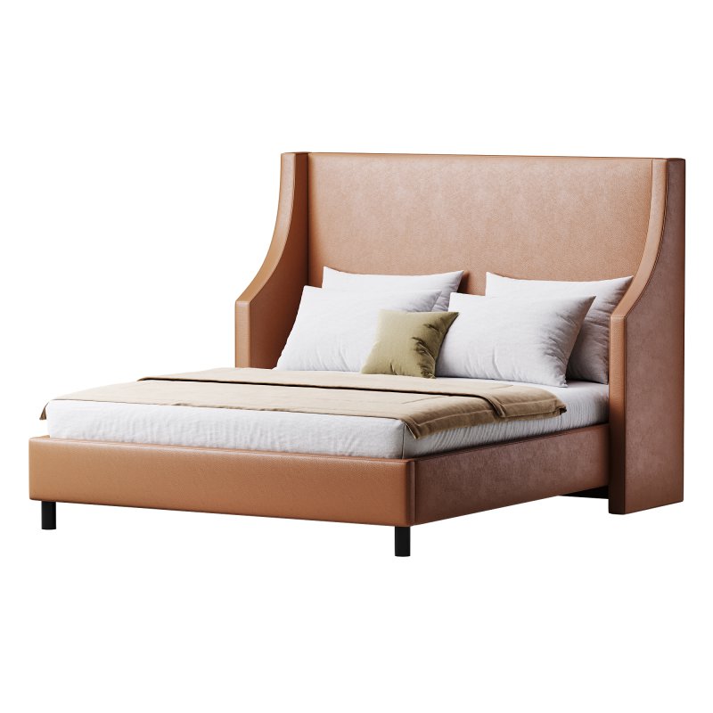 Davis Wingback Sand Velvet bed - Image 13