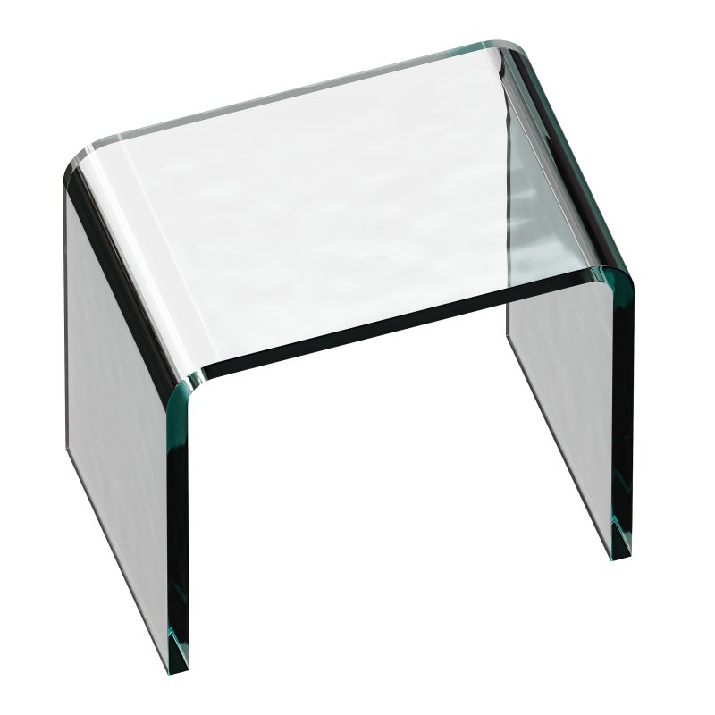 Minimalist Acrylic Side Table – Ottoman - Image 3