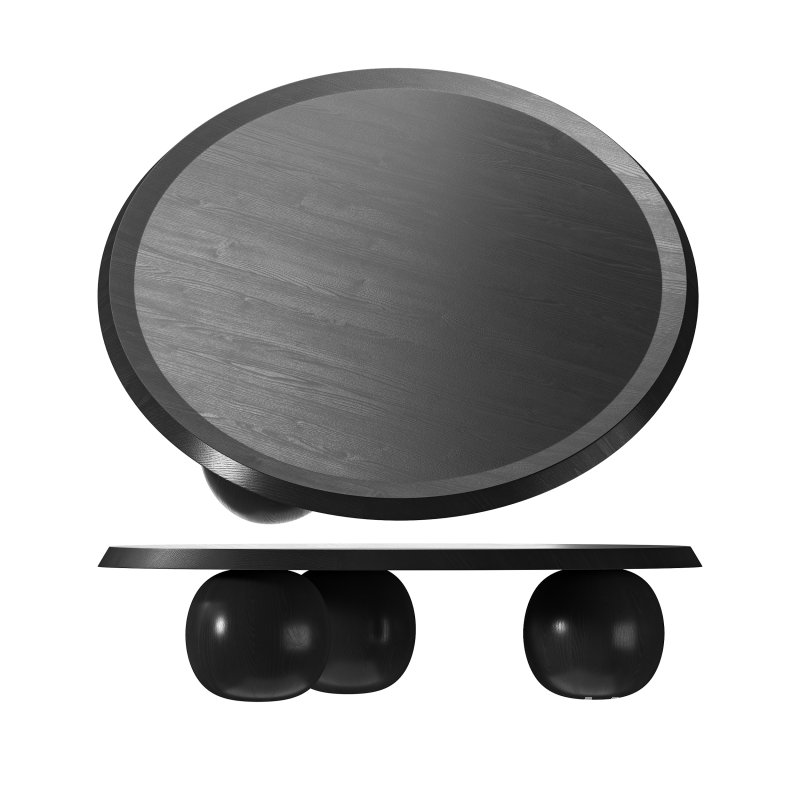 Maxine Elm Ball Coffee Table – Full Black - Image 12