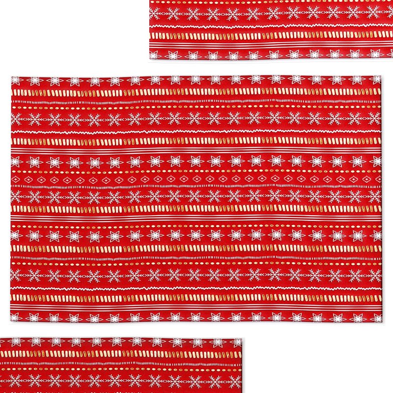 Christmas Showflake Bohemia Stripe Red Runner Washable Rug - Image 2