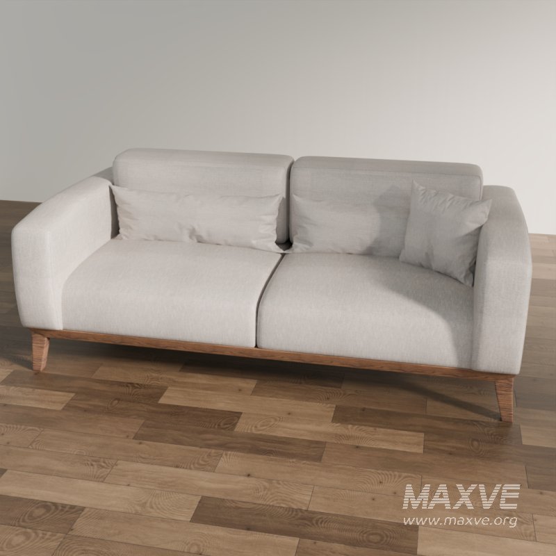 Modern Two-Seater Fabric Sofa - Image 4