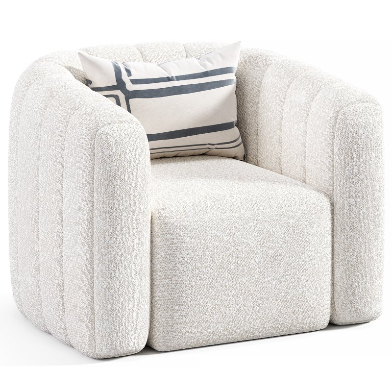 FITZ CHANNELED BLACK BOUCLE SWIVEL CHAIR - Image 3