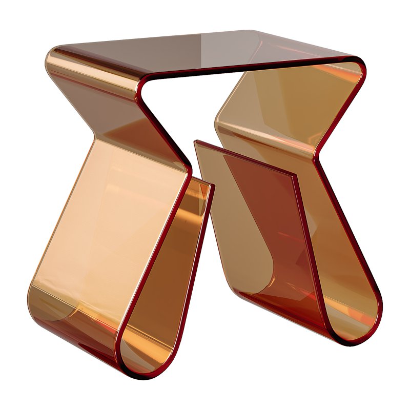 Acrylic Curve Edge Side Table – Minimalist - Image 5
