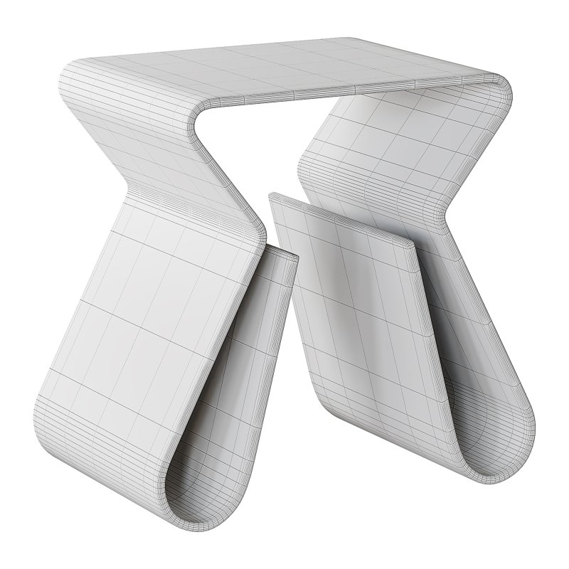 Acrylic Curve Edge Side Table – Minimalist - Image 14