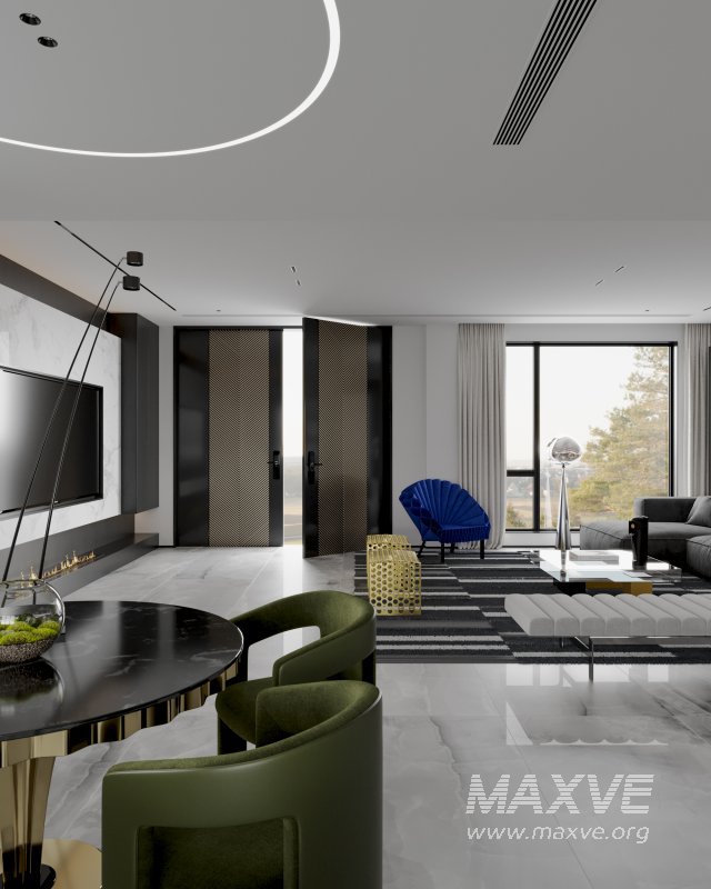 Modern living room dining room kitchen - Image 8