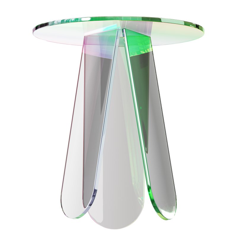Iridescent Acrylic Side Table - Image 4