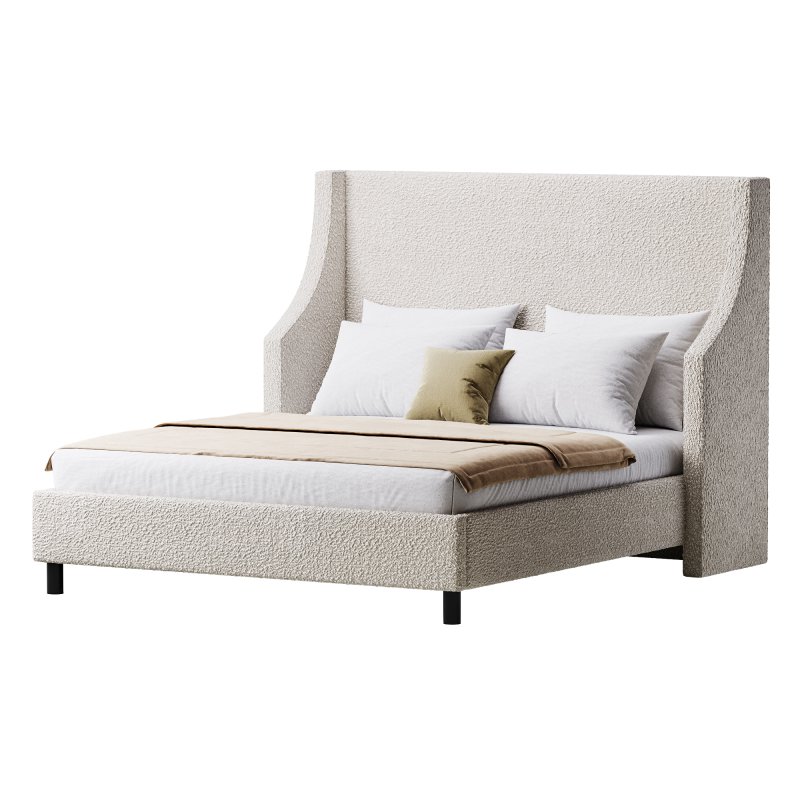 Davis Wingback Sand Velvet bed - Image 9