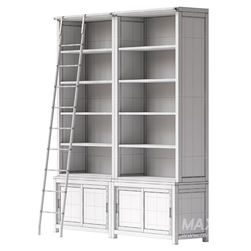 Admont Double Bookcase With Ladder - Image 4