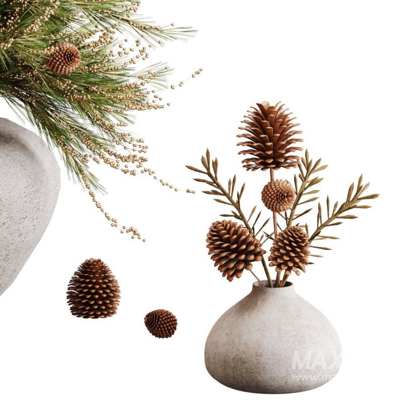 Pine branches in a rustic vase - Image 2