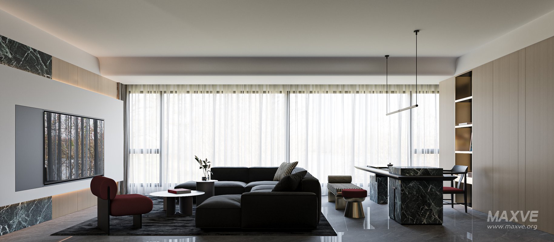 Modern living and dining room - Image 1