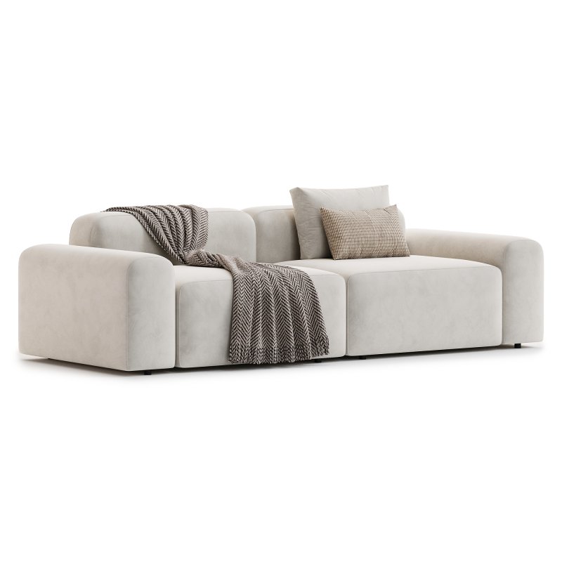 Fluffy Fabric Sofa Japanese Style - Image 2