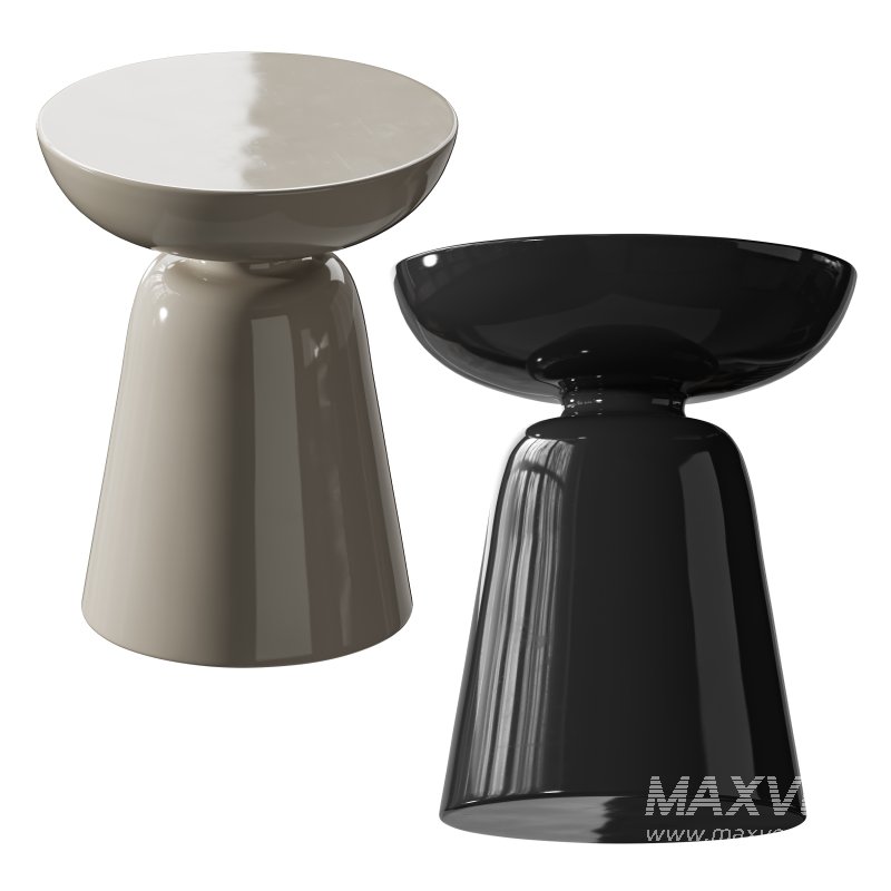 Modern Side Table – Black – White – Glossy Surface - Image 13