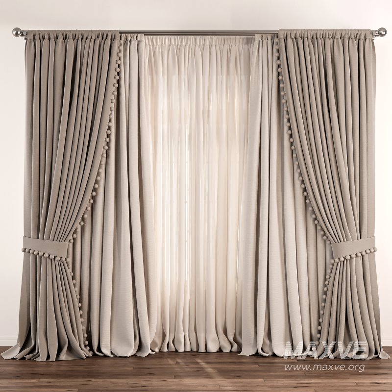 Classic_Draped_Curtain_Set_with_Pompom_79 - Image 3