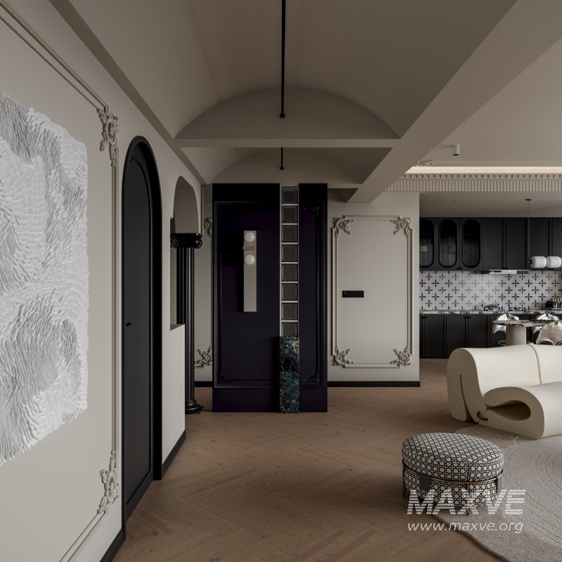 Classic luxury living room, dining room and kitchen - Image 7