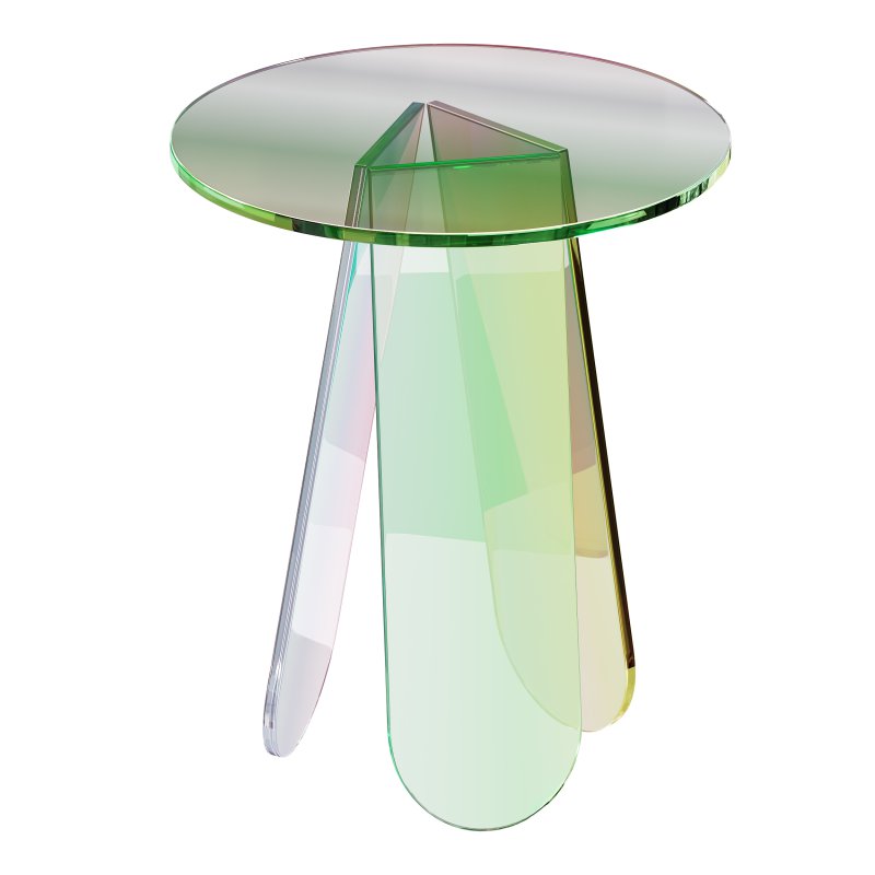 Iridescent Acrylic Side Table - Image 3