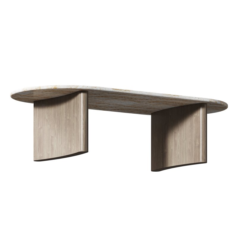 Linden Travertine Top Coffe Table - Image 4