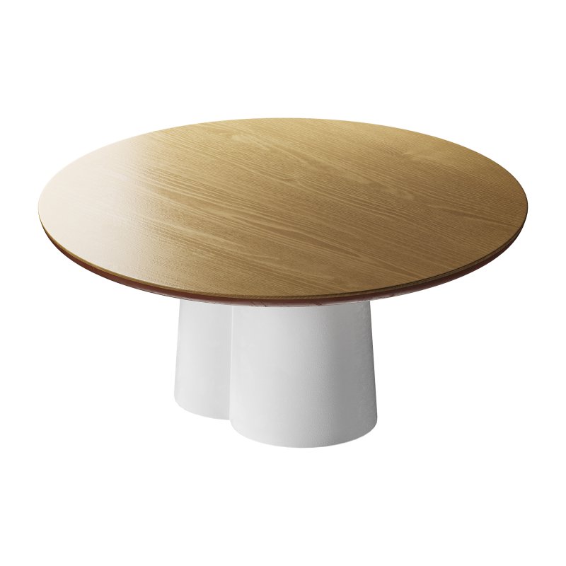 Polly Round Natural Coffee Table – White - Image 3