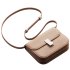 Brown Flap Genuine Leather Square Shoulder Message Bag - Thumbnail 3