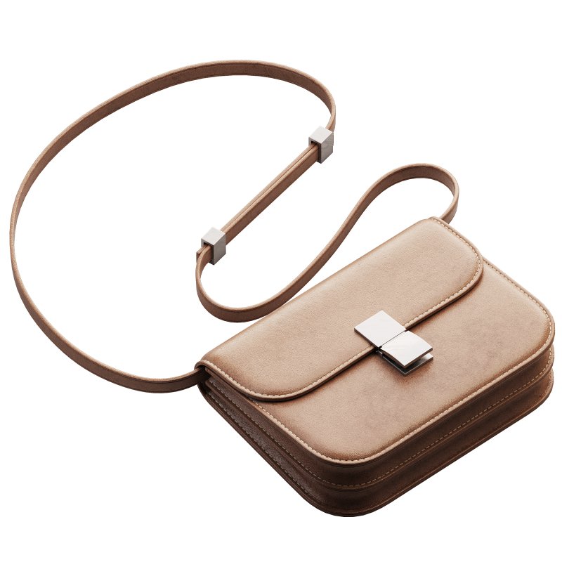 Brown Flap Genuine Leather Square Shoulder Message Bag - Image 3