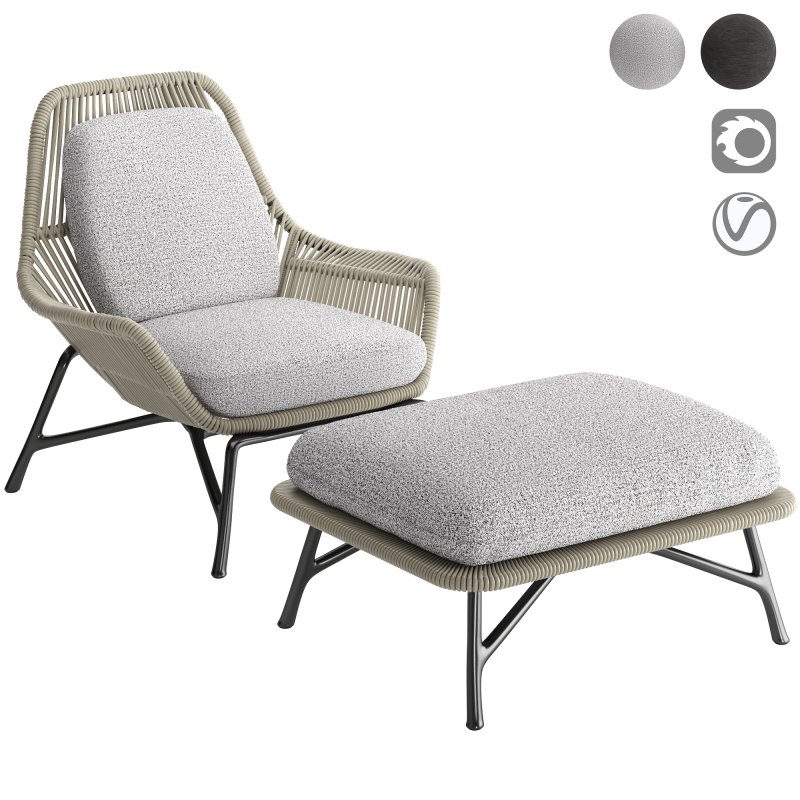 Minotti Prince Cord Indoor Amchair - Image 1