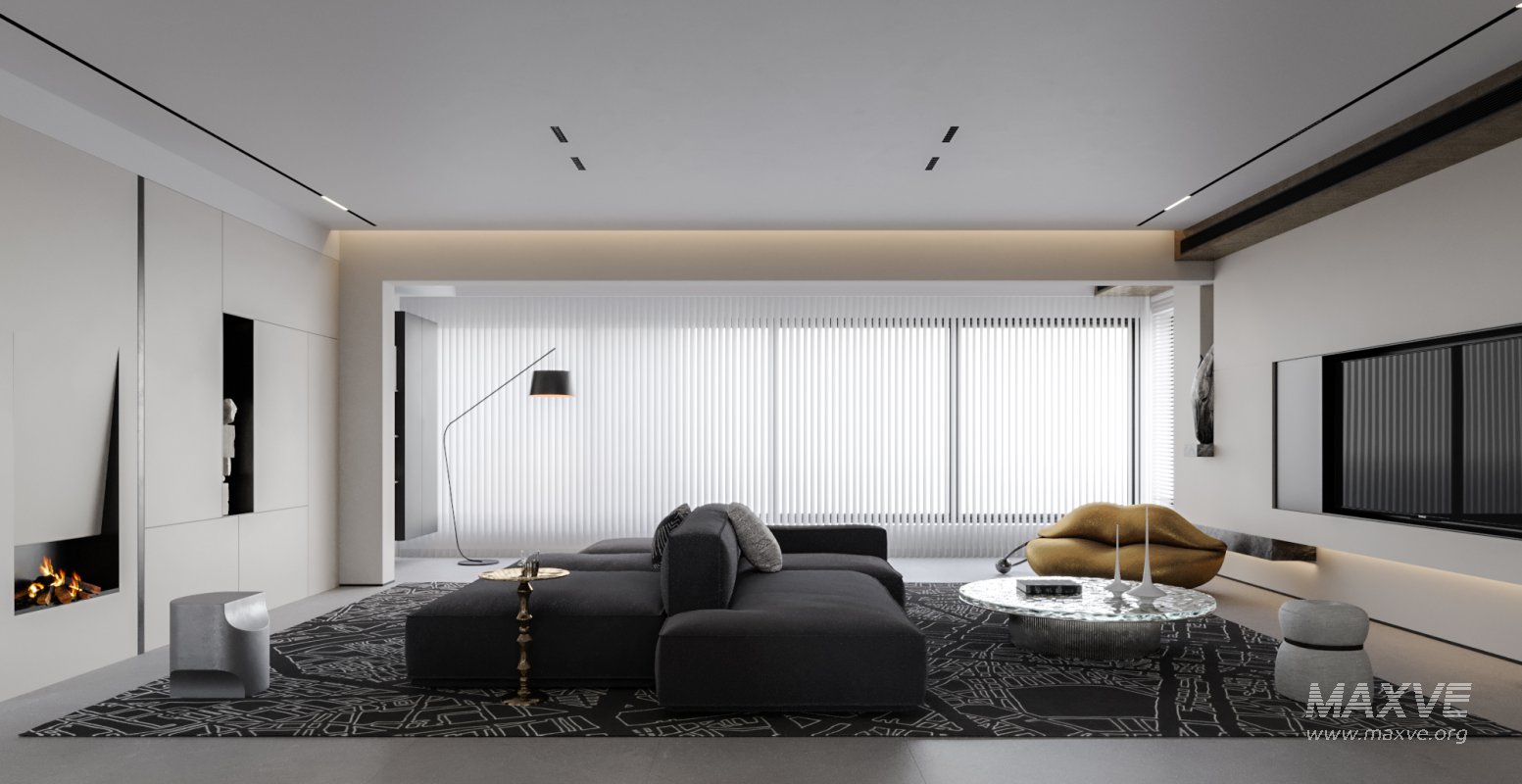 Modern living room dining room kitchen - Image 1