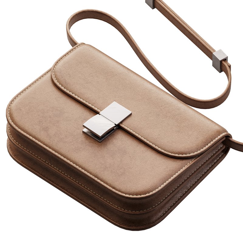 Brown Flap Genuine Leather Square Shoulder Message Bag - Image 11